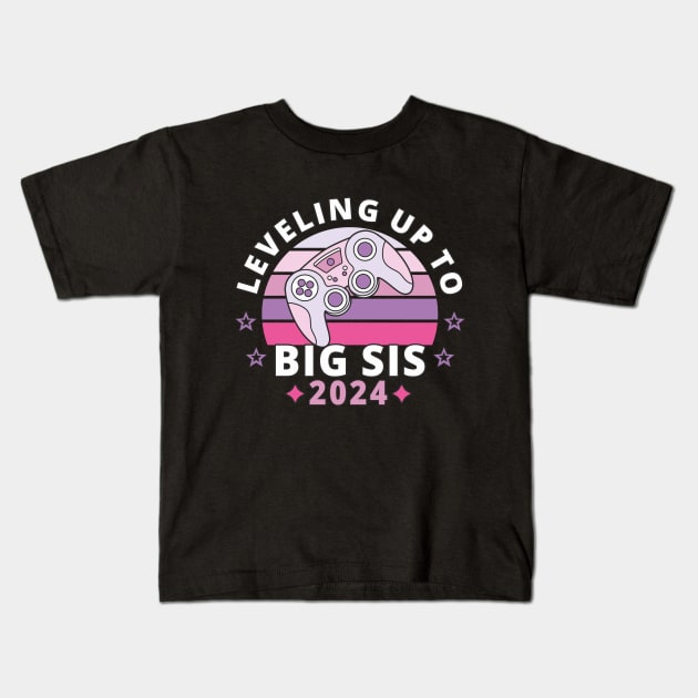 Big Sister Leveling Up To Big Sister 2024 Girls Kids T-Shirt by FloraLi